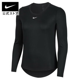 ナイキ Dri-FIT ワン ウィメンズ スタンダード フィット トップnike トレーニング ヨガ ジム 長袖 サステナブル 通気性 dd0642-010 アウトドア フィットネス ウェア 黒 白 スポーツインナー cpn15