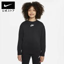 【30%OFFクーポン対象 11.4 0:00〜11.11 1:59】ナイキ クラブ フリース ジュニア (ガールズ) クルー スウェットシャツ スウェット NIKE キッズ ウェア トップス 子供服 長袖 dd7473-010 女の子 あったか 部活 通学 黒 白