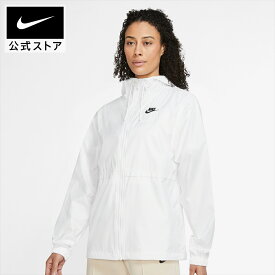 【3000円OFFクーポン対象 3.4 20:00〜3.5 23:59】ナイキウェア エッセンシャル レペル ウィメンズ ウーブン ジャケット NIKE ライフスタイル ウェア トップス ジャケット Sportswear サステナビリティ 撥水 雨天 アウター パーカー 白 レディース