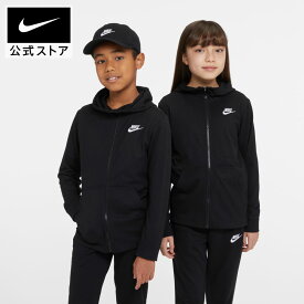 【50%OFFクーポン対象 7.18 0:00〜7.20 23:59】ナイキ ジュニア (ボーイズ) フルジップ パーカー スウェット NIKE キッズ パーカー 子供 トップス フード da0801-010 トレーナー 男の子 アウトドア 部活 通学 ウェア 黒 白