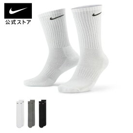 ナイキ エブリデイ クッションド トレーニング クルー ソックス (3足)nike 靴下 SU23 teamsports 厚手 通学用 sportsac sx7664-964 あったか フィットネス 黒 白