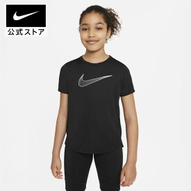 【40%OFFクーポン対象 11.12 10:00〜11.18 23:59】ナイキ Dri-FIT ワン ジュニア (ガールズ) ショートスリーブ トップ NIKE キッズ 子供 半袖Tシャツ サステナブル SU23 女の子 部活 通学 ウェア 黒 白