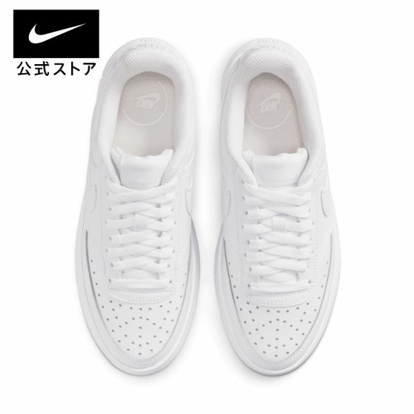 ナイキ コート ビジョン アルタ ウィメンズ シューズNIKE レディース シューズ スニーカー ローカット ライフスタイル カジュアル 通勤 通学 親子コーデ 厚底 耐久性 快適 白 ホワイト 22cm-29cm dm0113-100 母の日 ライフスタイルシューズ - メイン画像 10