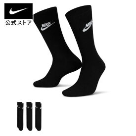 【15%OFFクーポン対象】ナイキウェア エブリデイ エッセンシャル クルー ソックス (3足)nike 靴下 サステナブル SU23 sportsac dx5025-010 トレーニング アウトドア 黒 白 cpn15