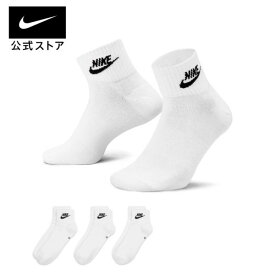 【15%OFFクーポン対象】ナイキ エブリデイ エッセンシャル アンクル ソックス (3足)nike 靴下 ライフスタイル teamsports SU23 dx5074-101 トレーニング アウトドア 黒 白 fp15