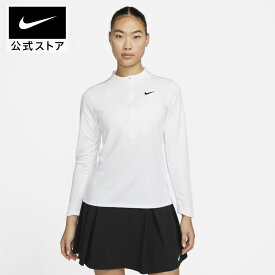 【15%OFFクーポン対象】ナイキ ウィメンズ DF UVカット CLB ハーフジップ L/S トップnike ウェア レディース 秋冬 ゴルフトップス ロングスリーブ dx1492-100 アウトドア 長袖 黒 白 母の日 ギフト プレゼント fp15