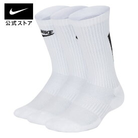 【30%OFFクーポン対象】ナイキ エブリデイ ジュニア クッション クルー ソックス (3足)nike 靴下 SU23 厚手 通学用 ジム キッズ アクセサリー sportsac sk0065-100 あったか 黒 白 cpn30 mtm 25cpn