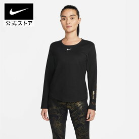 ナイキ Therma-FIT ワン ウィメンズ グラフィック ロングスリーブ トップnike HO23 dq6179-010 防寒 長袖 フィットネス ウェア 黒 白 スポーツインナー あったか レディース 父の日 ギフト プレゼント