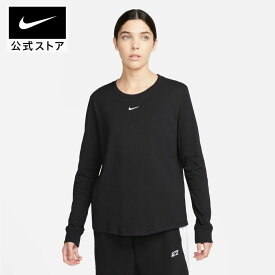 ナイキ スポーツウェア プレミアム エッセンシャル ウィメンズ ロングスリーブ Tシャツnike HO23 fb2605-010 レディース アウトドア 長袖 黒 母の日 ギフト プレゼント cpn30 mtm