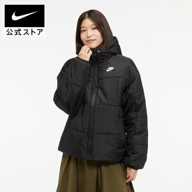 【50%OFF】ナイキウェア クラシック パファー ウィメンズ Therma-FIT ルーズ フーデッド ジャケットnike HO23 fb7673-010 アウター50 黒 白 あったか mt50