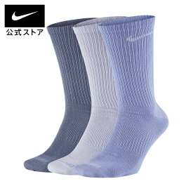 【30％OFFクーポン対象】ナイキ エブリデイ プラス ライトウェイト ウィメンズ クルー ソックス (3足)nike ソックスS SP24 ジム 旅行くつした 春物 卒業旅行 フィットネス cpn30