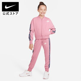 ナイキ ジュニアトラックスーツnike SP24 アパレル キッズ ジュニア 子供 女の子 アウトドア トップス ボトムス セットアップ 部活 春物 通学 春休み ウェア 白 ピンク 青