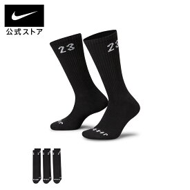 ジョーダン エッセンシャル クルー ソックス (3足) NIKE バスケットボール ジョーダン ソックス Mens Jordan インナー 靴下 クルーソックス 快適 速乾 通気性 あったか バスケ 部活 スポーツ NBA 黒 FA24
