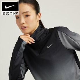 ナイキ ウィメンズ DF スウッシュ PRNT ハーフジップ L/S トップnike ランニング ウェア トップス SP24 ランニング トップス トレーナー 長袖 春物 黒 cpn30 mtm 25cpn