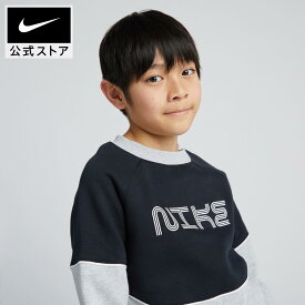 ナイキ ジュニア (ボーイズ) フリース スウェットシャツnike トップス キッズ SP24 長袖 あったか ウェア 黒 白 男の子