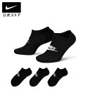 【期間限定価格 11.4 0:00〜11.11 1:59】ナイキ スポーツウェア エブリデイ エッセンシャル ノーショウ ソックス (3足) NIKE ライフスタイル ソックス サステナビリティ Mens Sportswear 黒