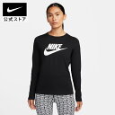 【30%OFFクーポン対象 7.12 12:00〜7.17 13:59】ナイキ ウィメンズ NSW ESNTL ICN FTRA L/S Tシャツ NIKE ウェア トップス レディース ロングスリーブ dv6111-010 長袖 黒 ロンT