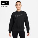 ナイキ Dri-FIT ゲット フィット ウィメンズ グラフィック クルーネック スウェットシャツ NIKE dq5543-010 長袖 フィットネス ウェア 黒 スポーツインナー ギフト