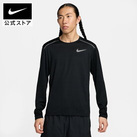 【30%OFFクーポン対象 2.19 20:00〜2.23 1:59】ナイキ Dri-FIT マイラー メンズ ロングスリーブ ランニングトップ NIKE 通気性 aj7569-010 長袖 ウェア 黒 ギフト