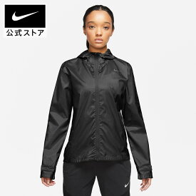 【30%OFFクーポン対象 2.19 20:00〜2.23 1:59】ナイキ エッセンシャル ウィメンズ ランニングジャケット NIKE ランニング ウェア トップス レディース アウター付き 撥水 cu3218-010 防寒 パーカー 春ジャケット 黒