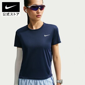 【40%OFFクーポン対象 8.1 12:00〜8.31 23:59】ナイキ マイラー ウィメンズ ショートスリーブ ランニングトップ NIKE レディース トップス 半袖 ストレッチ素材 ネイビー XS-XL ランニング 屋内 トレーニング FA26