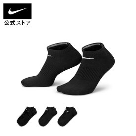 【40%OFFクーポン対象 7.13 12:00〜7.16 23:59】ナイキ ライトウェイト ノーショウ ソックス (3足) NIKE 靴下 3足セット 3足組 メンズ レディース ユニセックス くるぶし丈 スニーカー丈 トレーニング ジム 通学 通勤 部活 黒 ブラック sx4705-001