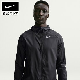 【40%OFF/2BUY10%OFFクーポン対象 6.7 12:00〜6.8 23:59】ナイキ エッセンシャル メンズ フーデッド ランニングジャケット NIKE アウター ウインドブレーカー フード付き ジム ジョギング 部活 撥水 黒 ブラック S-2XL ランニング 屋内 トレーニング