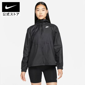 ナイキウェア エッセンシャル レペル ウィメンズ ウーブン ジャケット NIKE レディース トップス アウター ジャケット ライフスタイル 撥水 軽量 通気性 快適 黒 ブラック XS-2XL dm6180-010