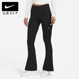 【26時間タイムセール40%OFFクーポン対象 1.15 0:00〜1.16 1:59】ナイキ スポーツウェア チル ニット ウィメンズ タイト ミニリブ フレアード レギンス NIKE レディース レギンスパンツ ラグジュアリー ラウンジウェア 黒 ブラック フレア感 美脚 FA25