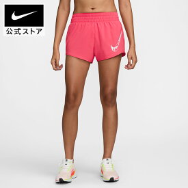 【40%OFFクーポン対象 11.12 10:00〜11.18 23:59】ナイキ ワン ウィメンズ Dri-FIT ミッドライズ グラフィック ショートパンツ (インナー付き) NIKE レディース ランニング ウェア ランパン ジム 部活 陸上 ピンク 速乾 軽量 FA25