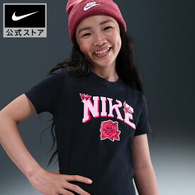 【30%OFFクーポン対象 8.4 20:00〜8.5 23:59】ナイキ YTH ガールズ NSW BOXY VRZTY FS S/S Tシャツ NIKE 黒 ブラック キッズ ジュニア 女の子 綿100％ コットン 肌触り 普段着 通学 半袖 ゆったり 運動 プリント イラスト FA25