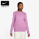 【クリアランス価格】ナイキ スポーツウェア クラブ フリース ウィメンズ クルーネック スウェットシャツ NIKE ライフスタイル ウェア トップス Womens Sportswear ピンク シンプル 起毛 保温 秋冬 長袖 公式 ギフト 親子 HO24