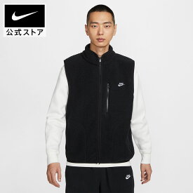 【40%OFFクーポン対象 11.4 0:00〜11.11 1:59】ナイキ スポーツウェア クラブ メンズ ウィンタライズド ベスト NIKE アウター もこもこ フルジップ ノースリーブ 黒 フリース 防寒 重ね着 ポケット 公式 HO24