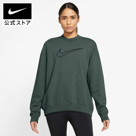 【40%OFFクーポン対象 11.12 10:00〜11.18 23:59】ナイキ Dri-FIT ゲット フィット ウィメンズ グラフィック クルーネック スウェットシャツ NIKE レディース スウェットシャツ トレーニングウェア フレンチテリー素材 ダークグリーン HO25
