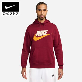 ナイキ クラブ フリース メンズ プルオーバー パーカー NIKE メンズ フーディー パーカー 軽量フリース 起毛加工 肌触り 快適 ゆったり スポーティー アップリケ 赤 レッド S-2XL HO25
