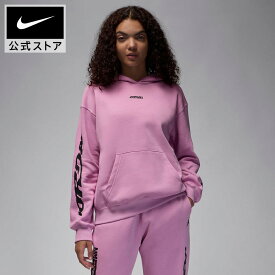ウィメンズ ジョーダン ブルックリン フリース プルオーバー L/S フーディ NIKE レディース トップス パーカー 長袖 スウェット 起毛加工 袖プリント ピンク カジュアル XS-2XL HO25