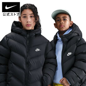 ナイキ YTH NSW TF ADP パファー ジャケット NIKE キッズ アウター 子供服 ジュニア 中綿ジャケット 断熱素材 撥水加工 雨天対応 軽量 ルーズフィット 黒 ブラック 130cm-170cm HO25