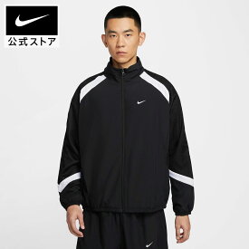 【期間限定価格 12.4 0:00〜12.11 1:59】ナイキ ウーヴン アイコン ジャケット STRTFV SN NIKE メンズ アウター バスケットボール レトロ フルジップ 部活 練習 大会 ポケット バックプリントロゴ 黒 ブラック S-3XL HO25