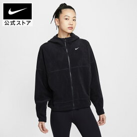 【2BUY30%OFFクーポン対象 2.10 20:00〜2.18 23:59】ナイキ ウィメンズ ワン TF POLAR フルジップ L/S トップ NIKE レディース フーディ ジップパーカー サムホール フリース 起毛 オーバーサイズ ジム トレーニング 黒 ブラック XS-2XL HO25