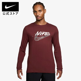 【2BUY30%OFFクーポン対象 2.10 20:00〜2.18 23:59】ナイキ DF プリントパック L/S Tシャツ NIKE メンズ トップス ロンT 長袖 クルーネック フロントプリント 手書き風 Dri-fit ジャージー素材 軽量 ジム トレーニング 運動 S-3XL HO25