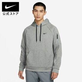 【期間限定価格 3.4 20:00〜3.11 1:59】ナイキ TF プルオーバー L/S フーディ NIKE メンズ パーカー トレーニングウェア ジム フリース素材 起毛加工 快適 ファスナー付きミニポケット 胸元ワンポイント グレー 灰色 S-3XL HO25