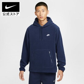 【3000円OFFクーポン対象 3.4 20:00〜3.5 23:59】ナイキ クラブ メンズ ウィンタライズド プルオーバー パーカー NIKE mens トップス 長袖 フーディ フリース カンガルーポケット ふんわり 快適な着心地 ネイビー 紺色 S-3XL HO25