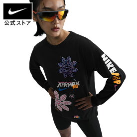 【20%OFFクーポン対象 2.3 20:00〜2.10 1:59】ナイキ ウィメンズ NSW L/S Tシャツ AMD NIKE レディース トップス 長袖 ロンT グラフィックプリント 袖プリント コットン100% ライフスタイル オーロラカラー 黒 ブラック XS-2XL SP26