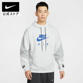 【20%OFFクーポン対象 2.10 20:00〜2.18 23:59】ナイキ エア フリース プルオーバー L/S フーディ BFT NIKE メンズ パーカー プルオーバー トップス 長袖 フリース素材 カンガルーポケット カジュアル ライフスタイル グレー S-3XL SP26
