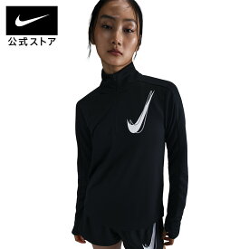 【20%OFFクーポン対象 2.10 20:00〜2.18 23:59】ナイキ ウィメンズ スウッシュ ハイブリッド ハーフジップ MID L/S トップ NIKE レディース トップス ランニングウェア ジョギング Dri-FIT 吸汗速乾 サムホール 黒 ブラック XS-2XL SP26
