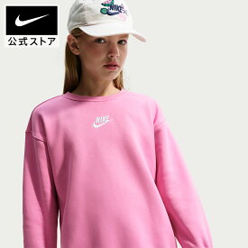 【1000円OFFクーポン対象 3.6 12:00〜3.8 23:59】ナイキ YTH ガールズ NSW クラブ フリース BF L/S クルー LBR NIKE キッズ 子ども トップス 長袖 起毛 ピンク クルーネック フリース素材 プルオーバー スウェット 130cm-170cm SP26