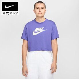 【クリアランス価格】ナイキ スポーツウェア エッセンシャル ウィメンズ クロップド Tシャツ NIKE レディース 半袖 ショート丈 短丈 コットン100％ 運動 スポーツ シンプル ロゴ 公式 ギフト ラージロゴT SU25