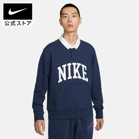 【30%OFFクーポン対象 1.24 20:00〜1.29 1:59】ナイキ クラブ フリース メンズ ロングスリーブ フリース ポロ NIKE トップス 長袖 ネイビー 紺色 ポケット 普段着 カジュアル 軽量 通気性 ロゴ 襟 洗濯機洗い可能 公式 ギフト SU25 起毛