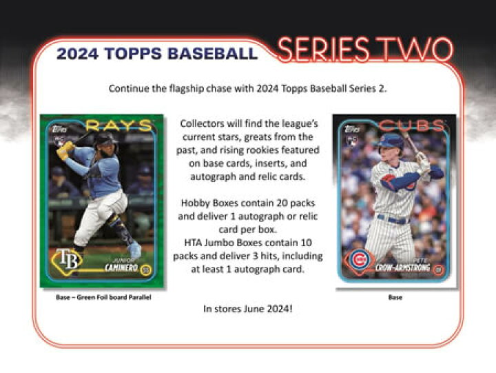 楽天市場】MLB 2024 TOPPS SERIES 2 BASEBALL JUMBO BOX（送料無料 