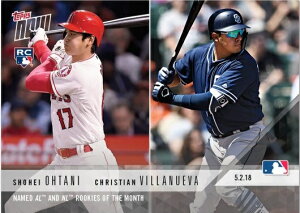 2018 TOPPS NOW #159 Jĕ OHTANI NAMED AL AND NL ROOKIES OF THE MONTH